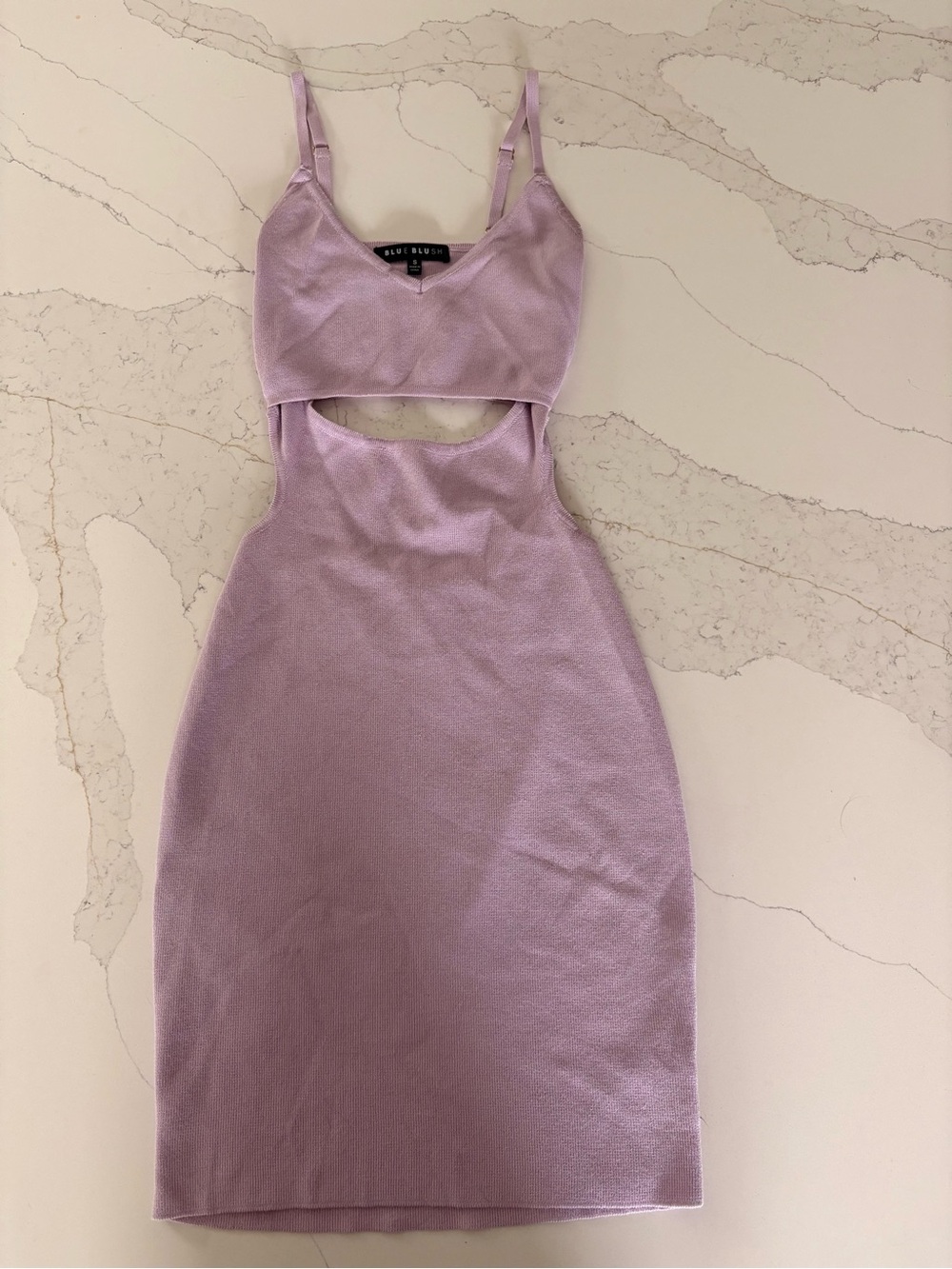Blue Blush Lavender Cutout Bodycon Mini Dress
